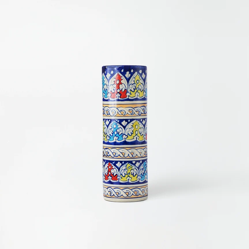 Ceramic Cylinder Vase Multi Color thumbnail